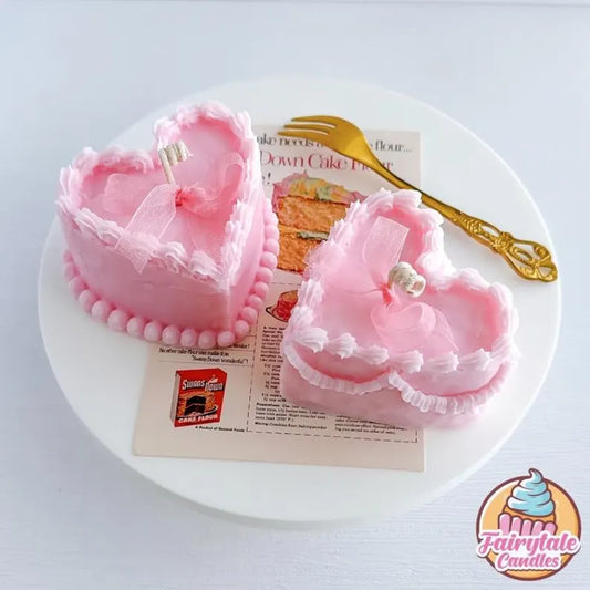 4.8oz Pink Heart Cake Candle