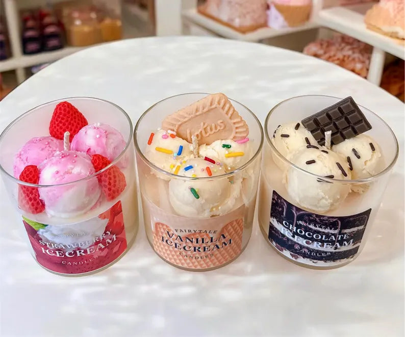 Set of 12 | 8oz Ice Cream Candle