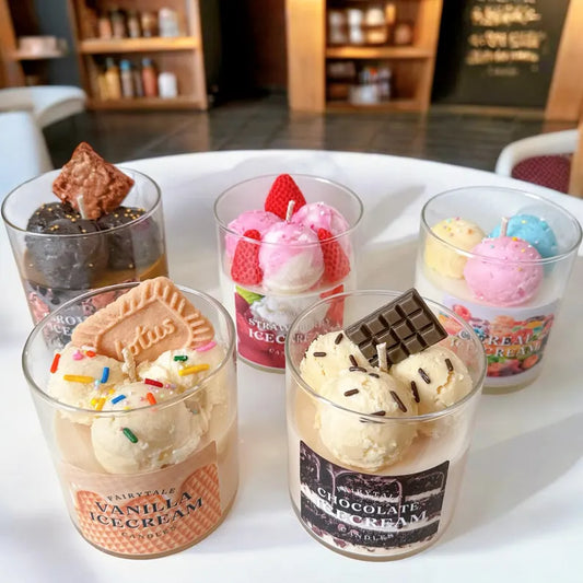 Set of 12 | 8oz Ice Cream Candle