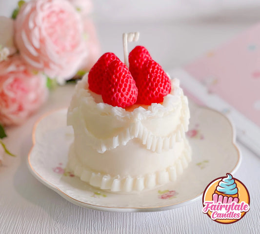 8.5oz Red Strawberries Cake Candle